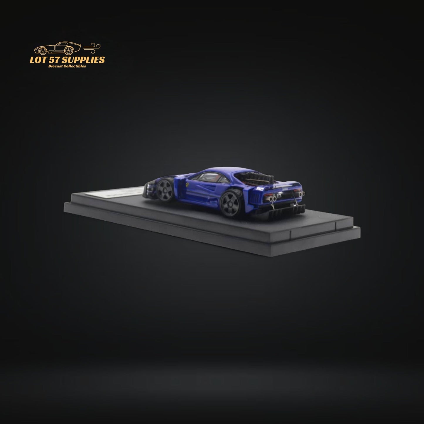 Blue Ferrari F40 diecast model from Autobots Ferrari F40 AI Yasid 1:64 scale, featuring detailed design and bright blue finish.