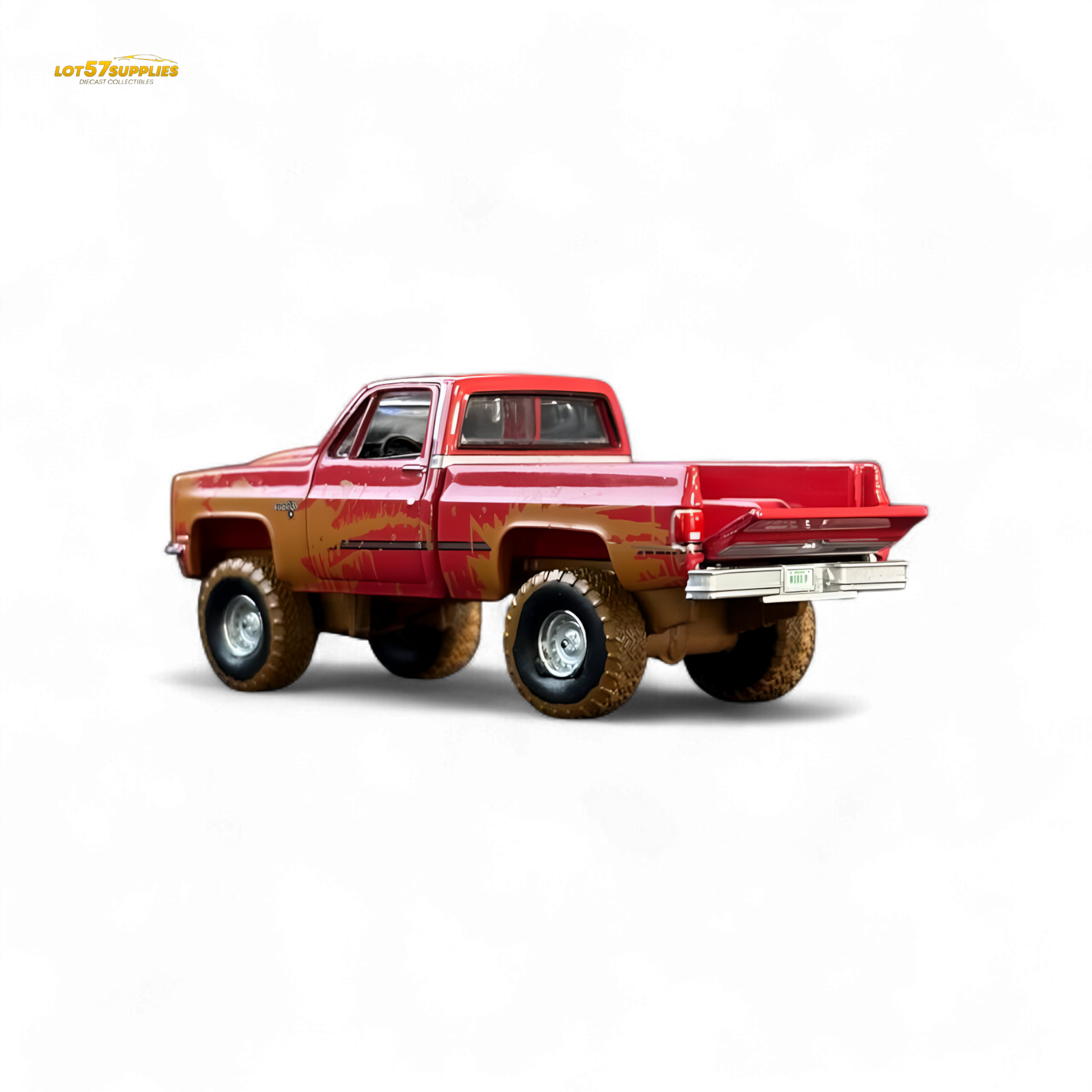 Auto World 1983 Chevrolet Silverado K10 4x4 Muddy Lifted 1:64 - Evergreen Kings