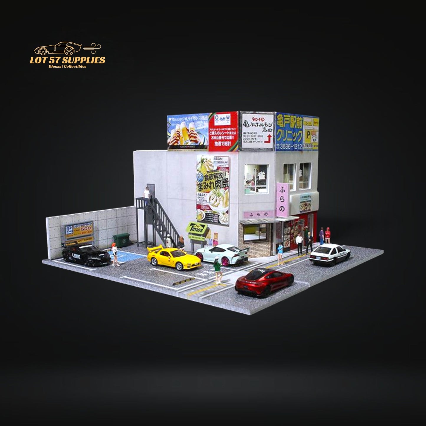 Pre-order MoreArt Japanese commercial building diorama in 1:64 scale, detailed diecast model for collectors and display.