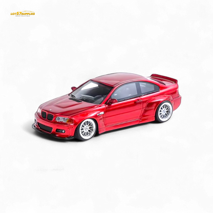 FLAME BMW M3 E46 Widebody Pandem Metallic Red 1:64 - Evergreen Kings