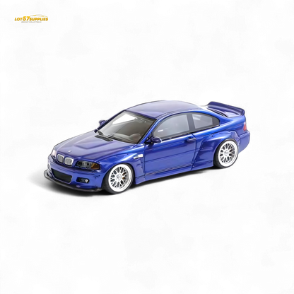 FLAME BMW M3 E46 Widebody Pandem Metallic Blue 1:64 - Evergreen Kings