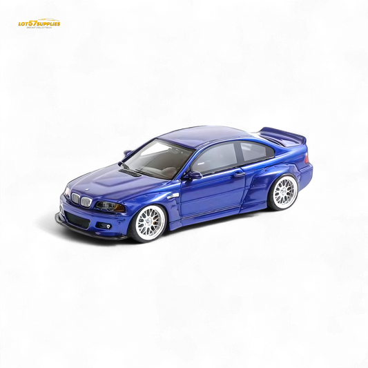 FLAME BMW M3 E46 Widebody Pandem Metallic Blue 1:64 - Evergreen Kings