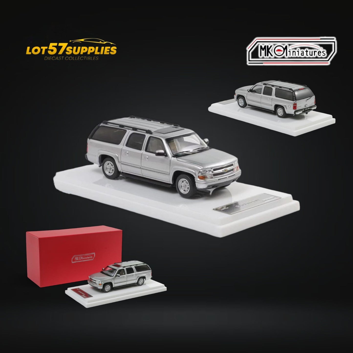 MK Miniatures Chevrolet Suburban Silver 1:64 - Evergreen Kings