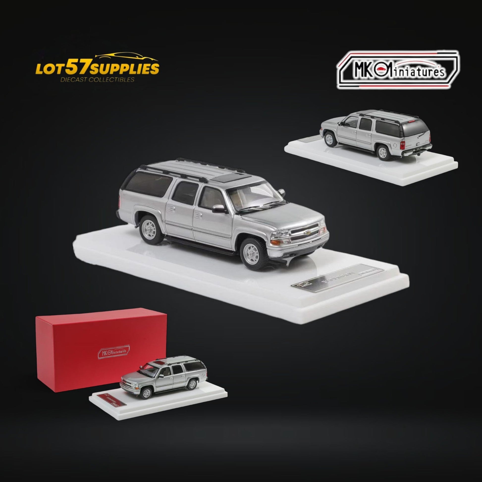 MK Miniatures Chevrolet Suburban Silver 1:64 - Evergreen Kings