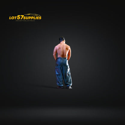 Resin figure set of two muscle man characters from EHC Model Muscle Man Duo, detailed 1:64 scale diecast figures.
