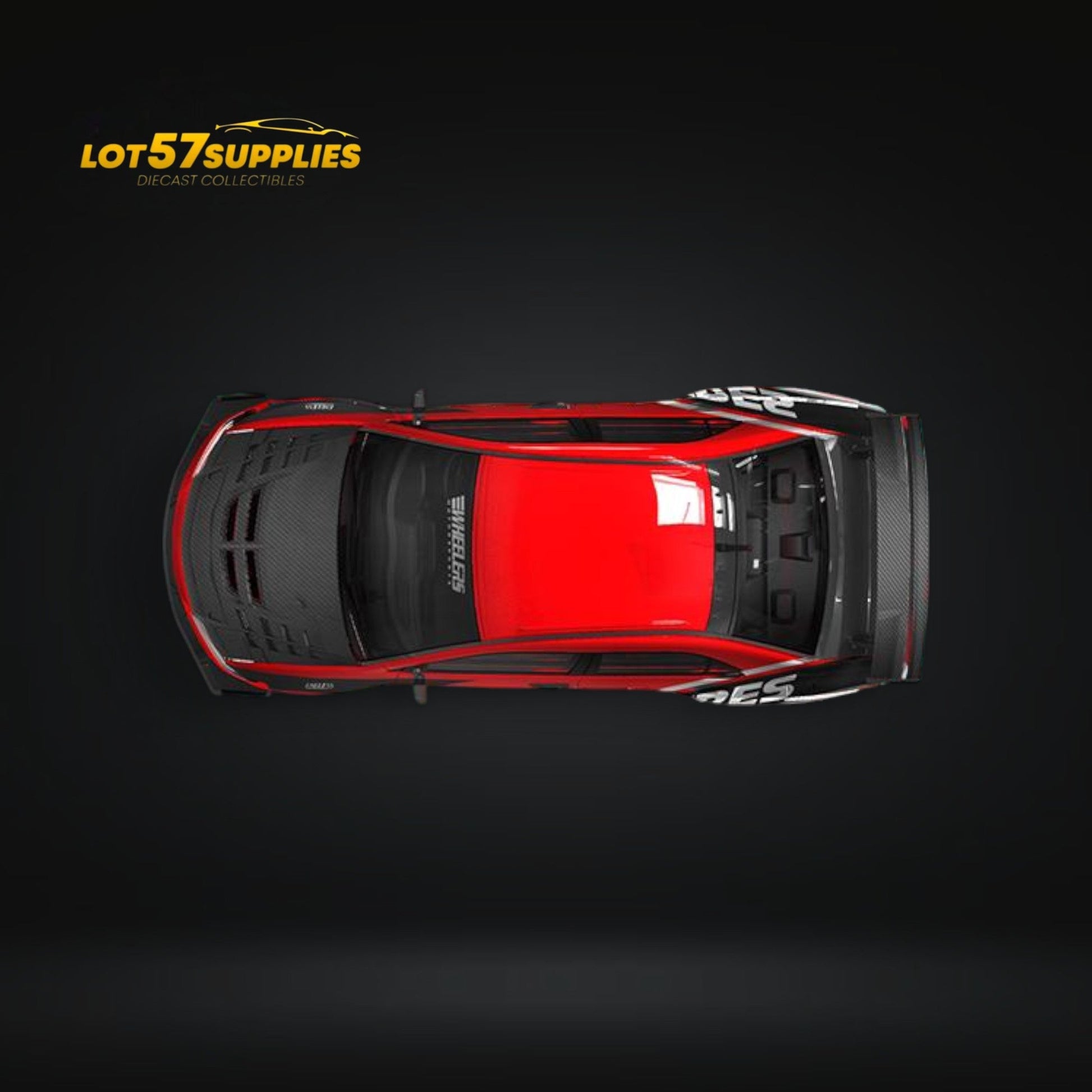 Red Mitsubishi EVO 9 TimeMicro diecast model in red with detailed features, part of the Mitsubishi collection by Lot57Supplies Diecast Shop.
