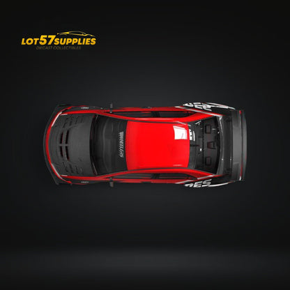 Red Mitsubishi EVO 9 TimeMicro diecast model in red with detailed features, part of the Mitsubishi collection by Lot57Supplies Diecast Shop.