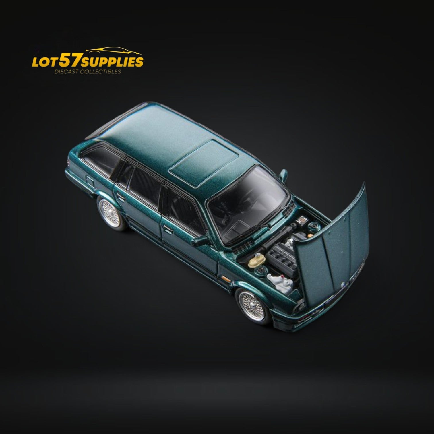 Mortal BMW E30 Touring Wagon Pearl Green 1:64 - Evergreen Kings