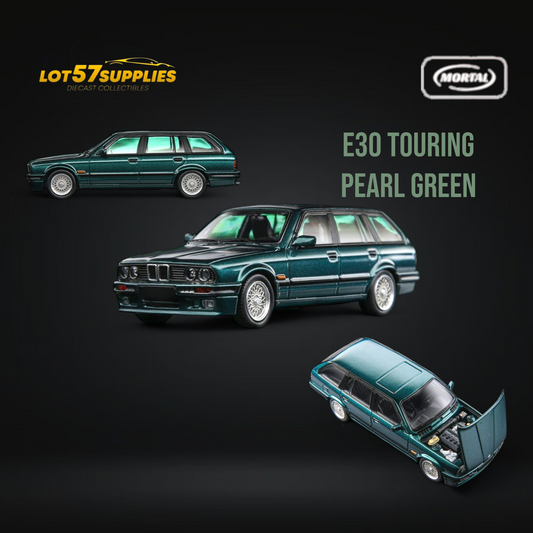 Mortal BMW E30 Touring Wagon Pearl Green 1:64 - Evergreen Kings