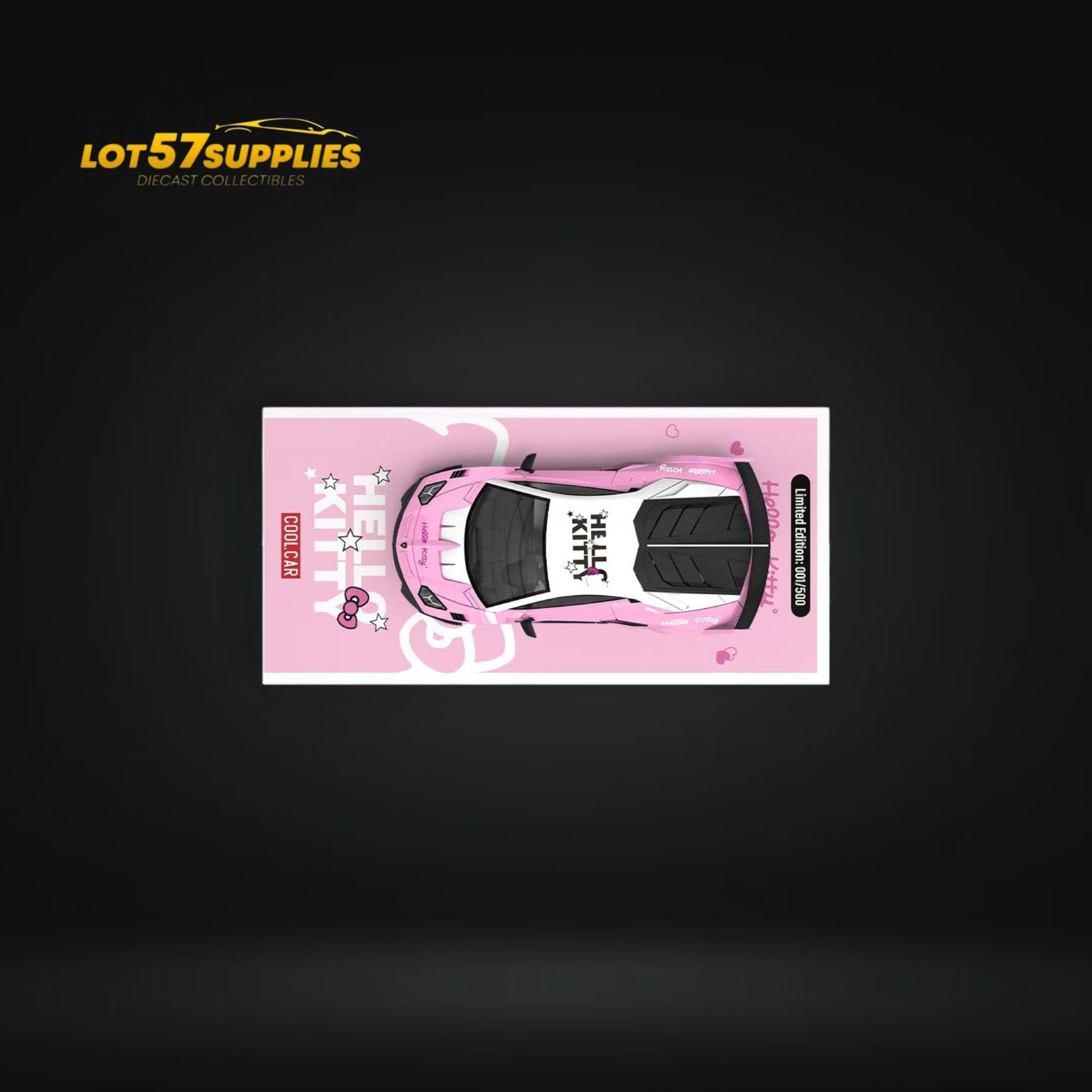 Light pink Lamborghini GT EVO diecast car in 1:64 scale, detailed model from Lot57Supplies Diecast Shop.