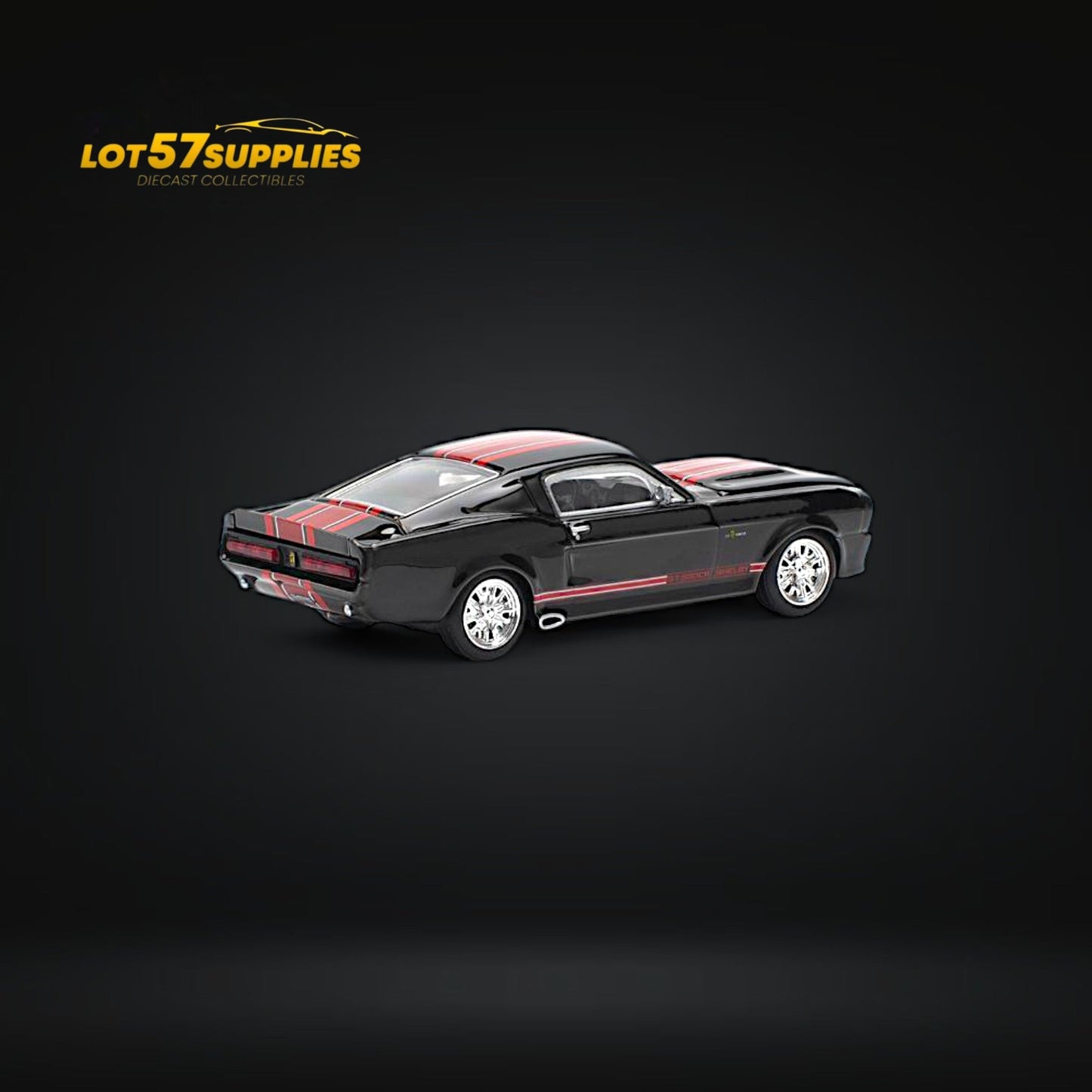 Pop Race Shelby Mustang GT500 Dark Chrome 1:64 - Evergreen Kings
