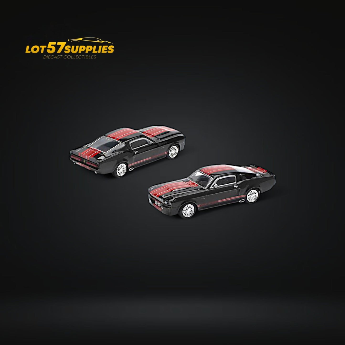 Pop Race Shelby Mustang GT500 Dark Chrome 1:64 - Evergreen Kings