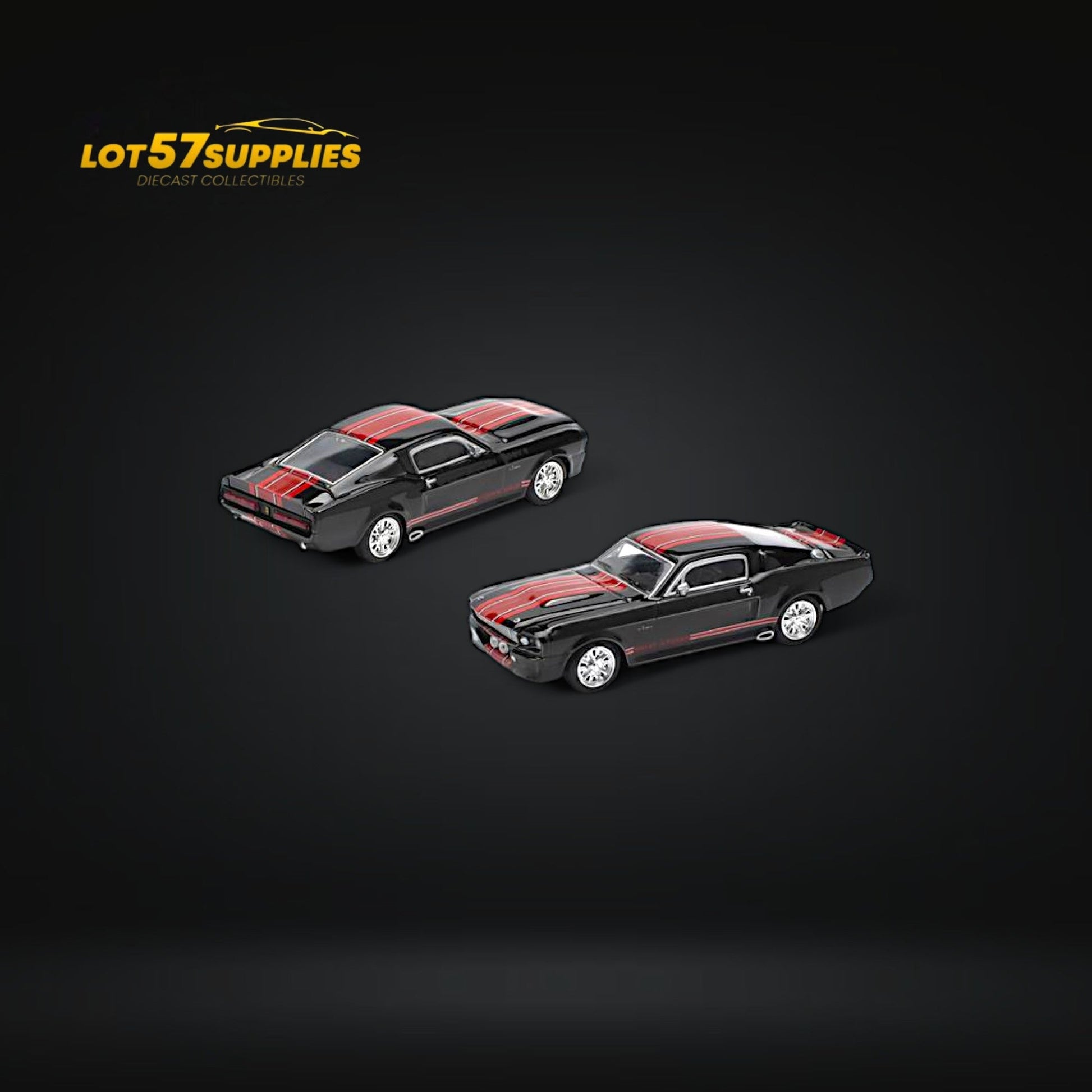 Pop Race Shelby Mustang GT500 Dark Chrome 1:64 - Evergreen Kings