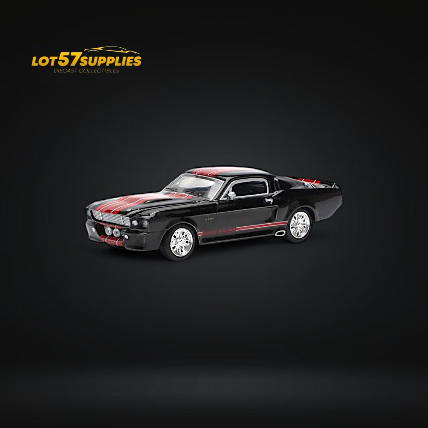 Pop Race Shelby Mustang GT500 Dark Chrome 1:64 - Evergreen Kings