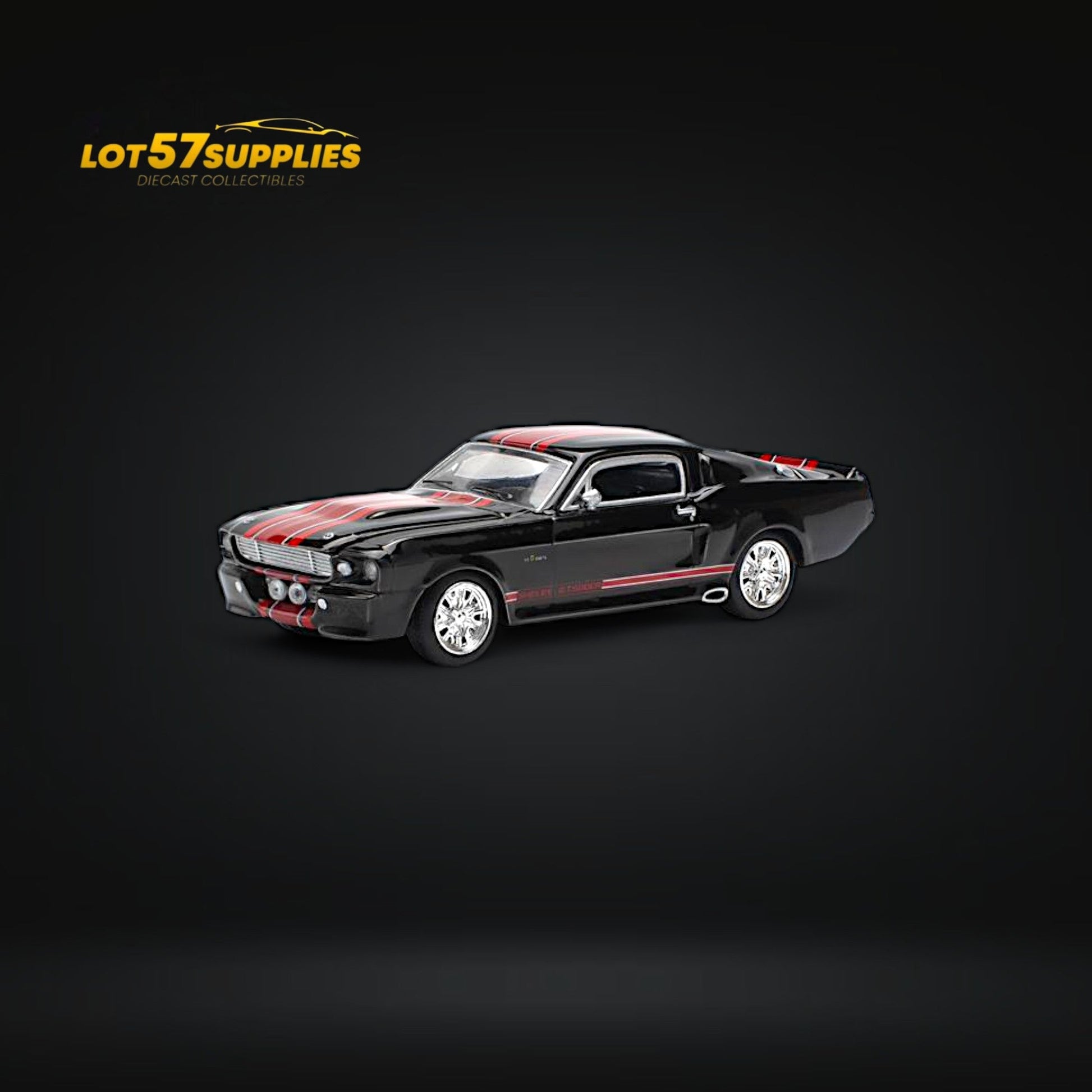 Pop Race Shelby Mustang GT500 Dark Chrome 1:64 - Evergreen Kings