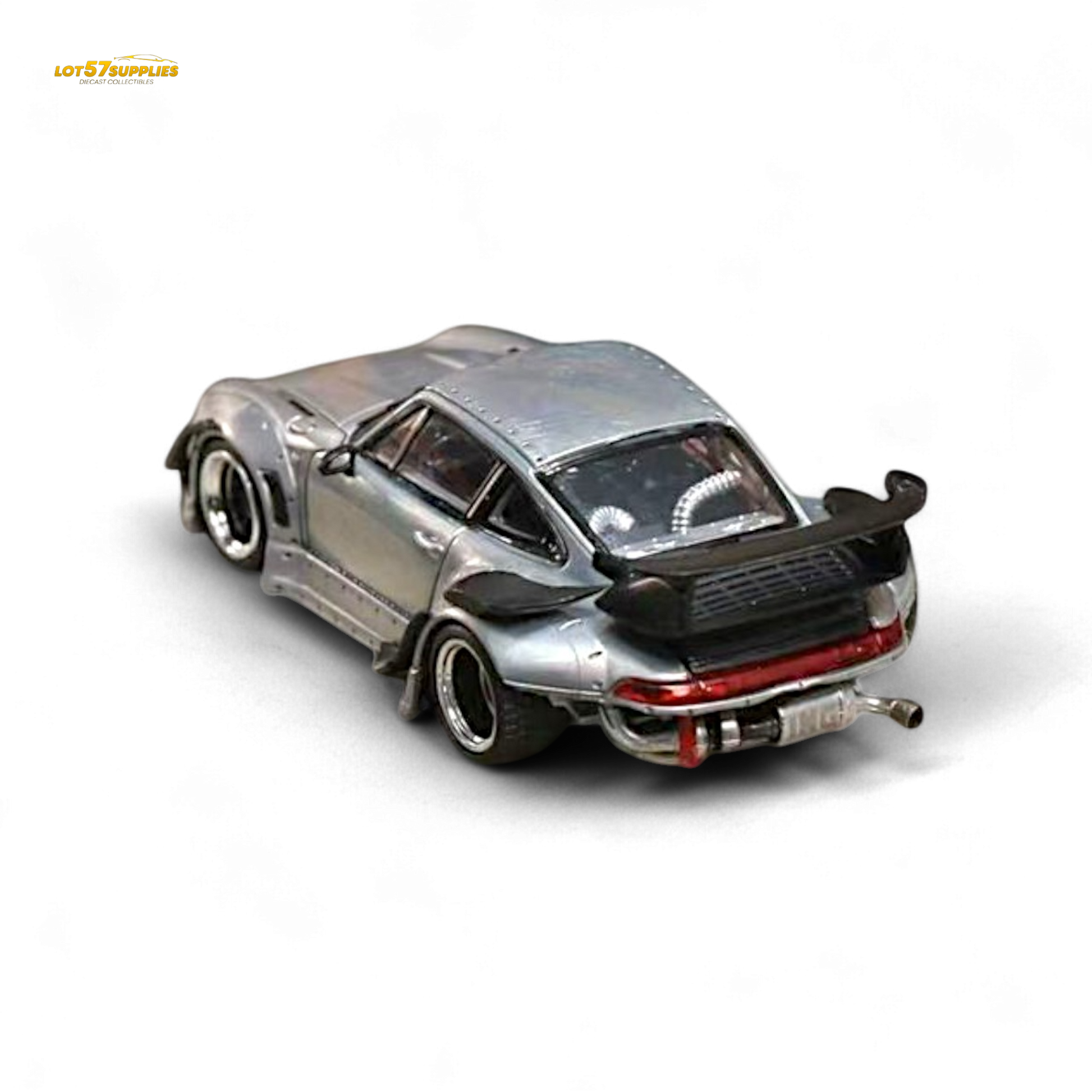 Street Weapon Porsche RWB 993 Raw Varnish Color Low Wing 1:64 - Evergreen Kings