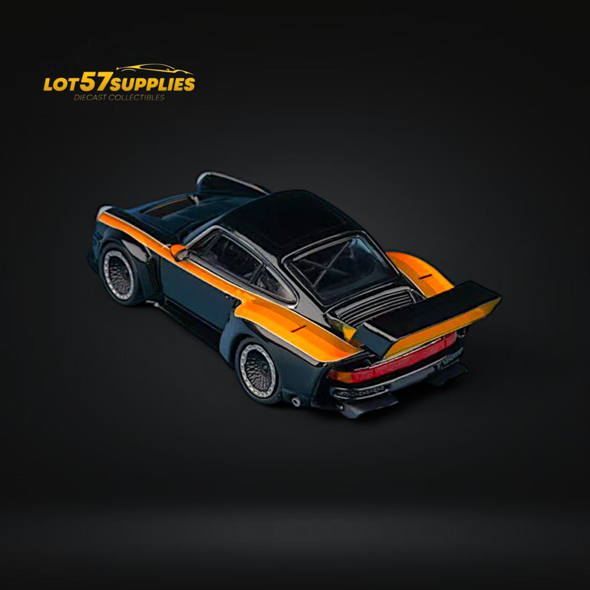 Black Pearl Porsche diecast model from Findclassically Singer DLS Turbo series, 1:64 scale, by Lot57Supplies Diecast Shop.