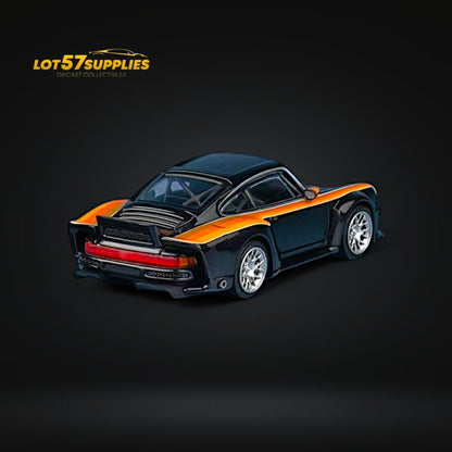 Pre-order Findclassically Singer DLS Turbo Porsche diecast model in 1:64 scale, featuring detailed low tail design from Lot57Supplies.