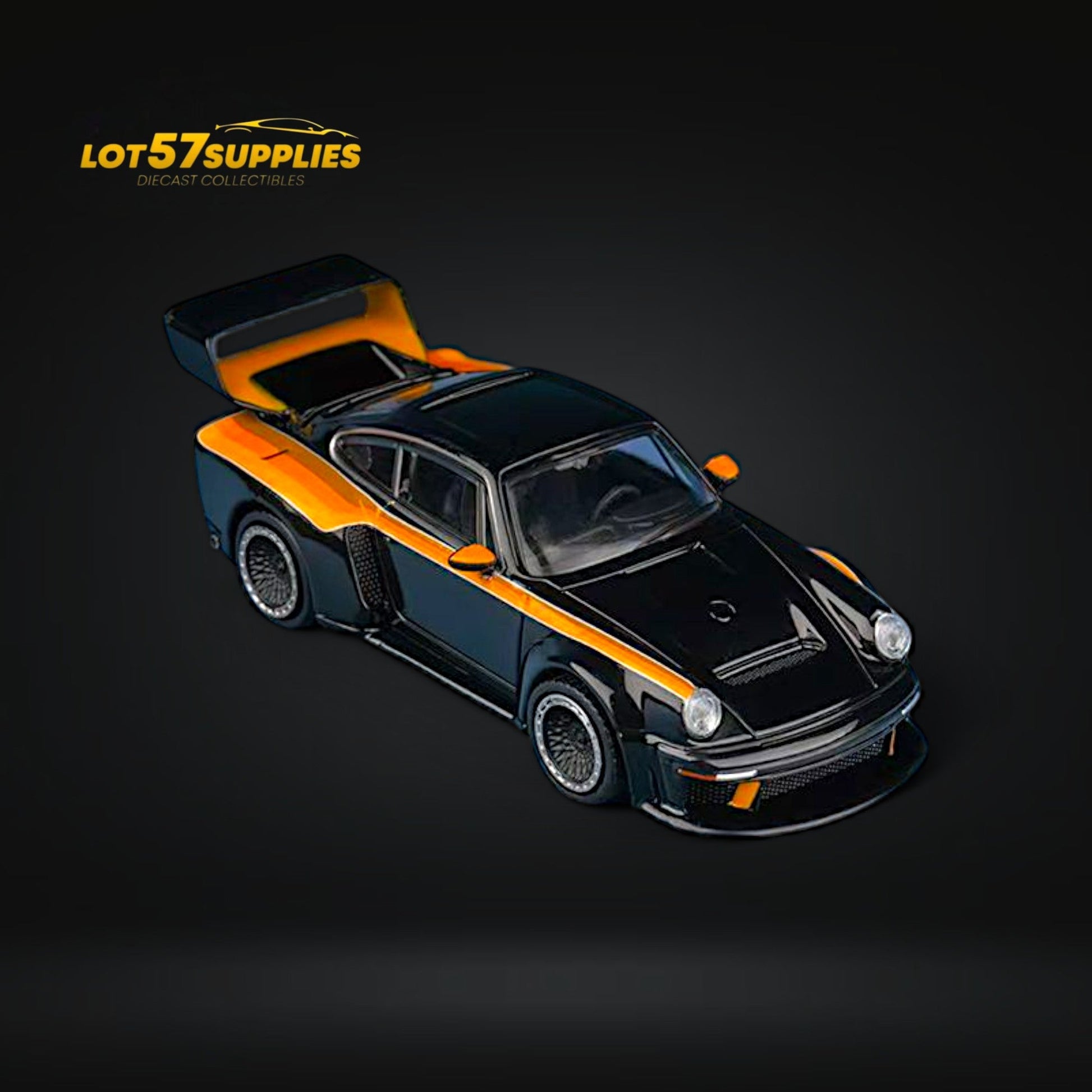 Black pearl Porsche diecast model from Findclassically Singer DLS Turbo series, 1:64 scale by Lot57Supplies Diecast Shop.