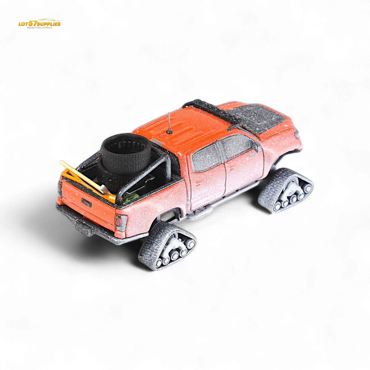 GCD Toyota Tacoma Snow Version Orange Red 1:64 - Evergreen Kings