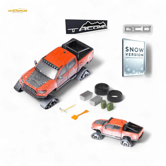 GCD Toyota Tacoma Snow Version Orange Red 1:64 - Evergreen Kings
