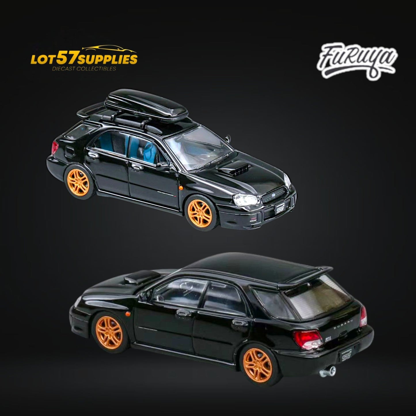 Furuya Subaru Impreza STi GD 8th Gen Wagon Black 1:64 - Evergreen Kings