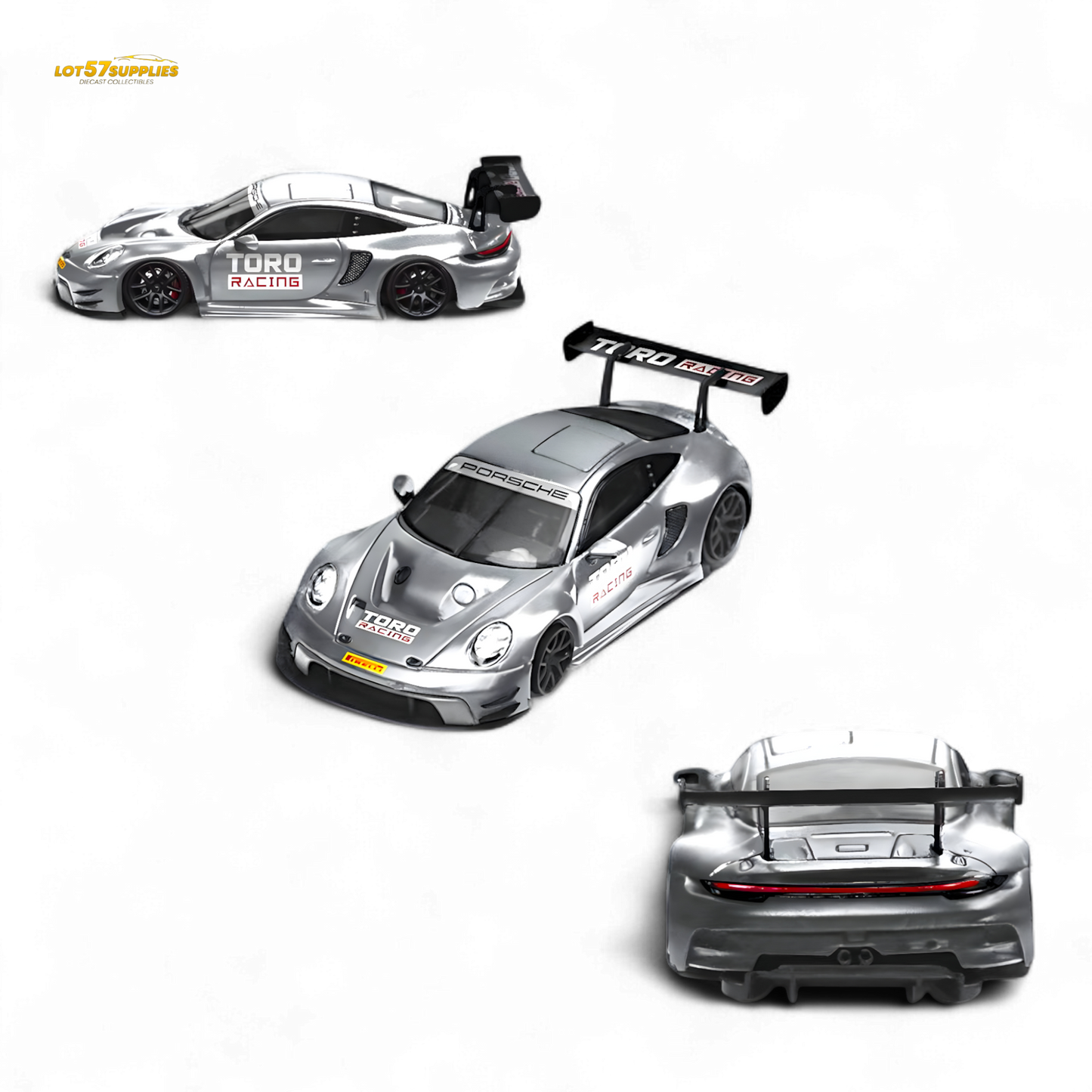 Star Race Porsche 911 GT3 Matte Silver 1:64 - Evergreen Kings
