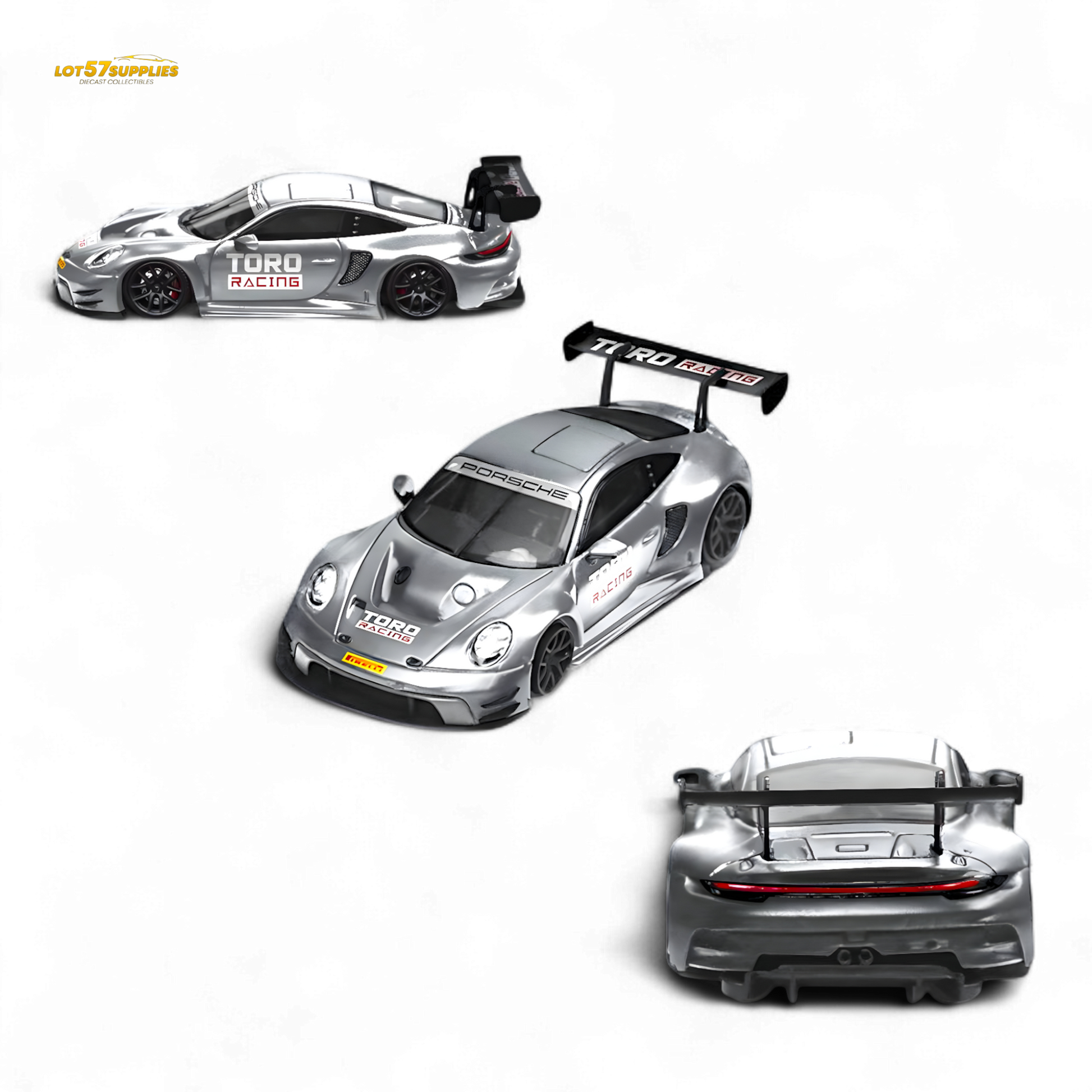 Star Race Porsche 911 GT3 Matte Silver 1:64 - Evergreen Kings