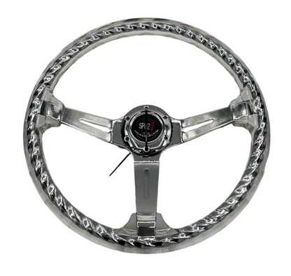 SPDZ1 Hitman V2 steering wheel by Speedzone Performance LLC in various colors, featuring a leather grip and ergonomic design.
