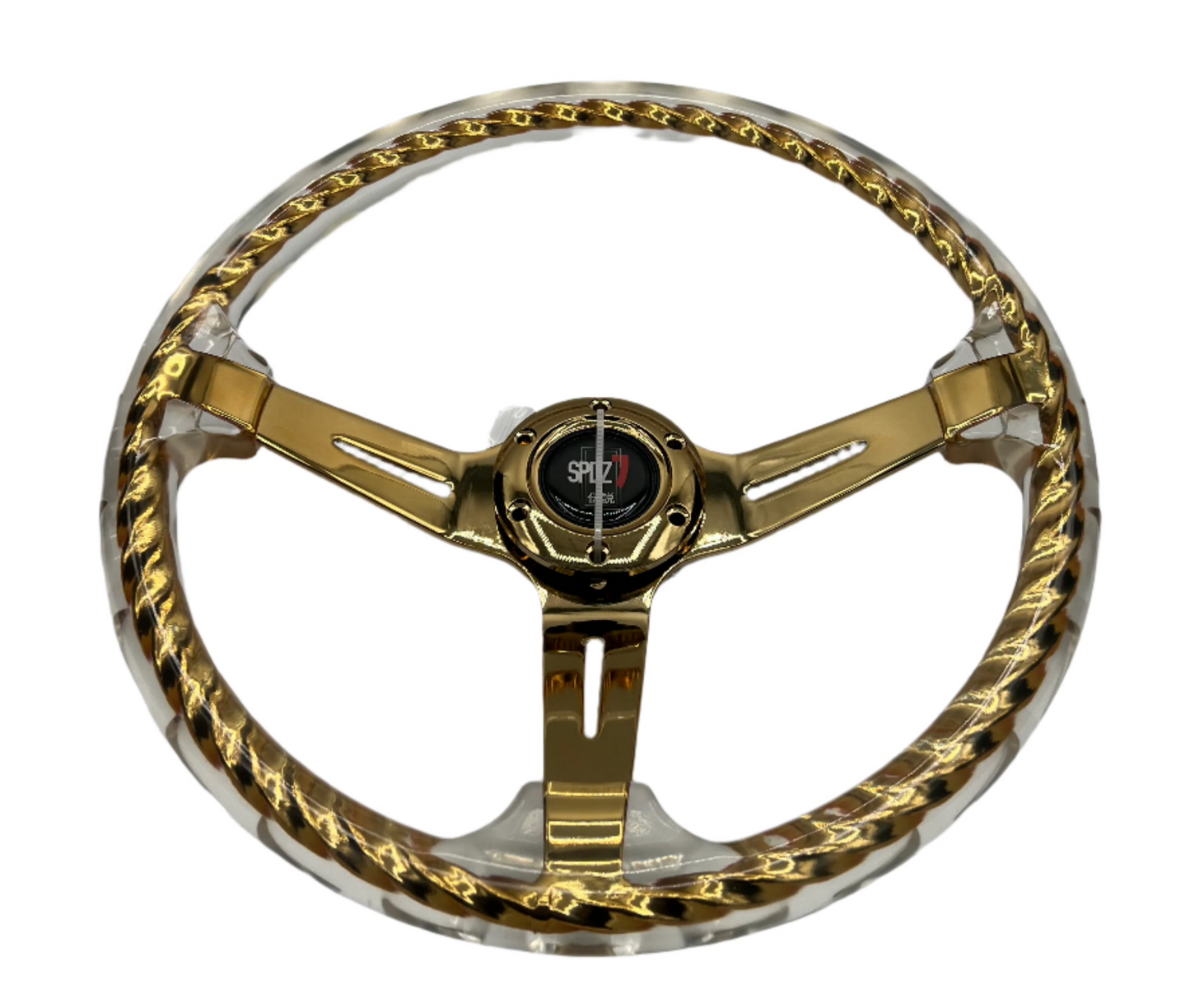 SPDZ1 Hitman V2 steering wheel by Speedzone Performance LLC in multiple colors, with black and red accents, for racing cars.