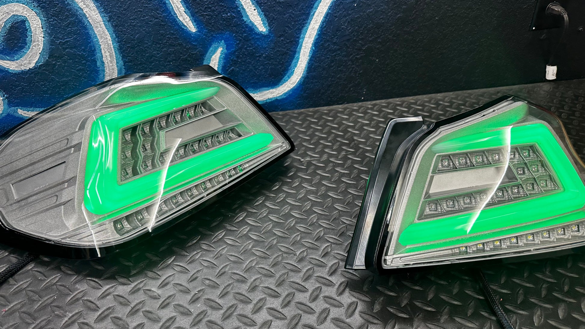 NTXGlow clear RGB color-shifting tail lights for 2015-2021 Subaru WRX and STI, featuring vibrant LED illumination and sleek design.