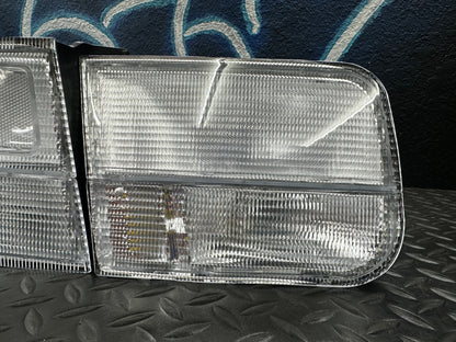 Honda Civic 2-door coupe JDM clear rear tail lights by NTXGlow, DEPO 4-piece lighting set for 1996-2000 model.