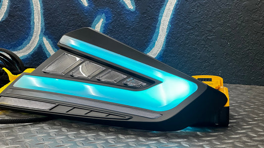 NTXGlow custom RGB LED tail lights installed on a 2022-2025 Subaru WRX, showing vibrant lighting and sleek design.