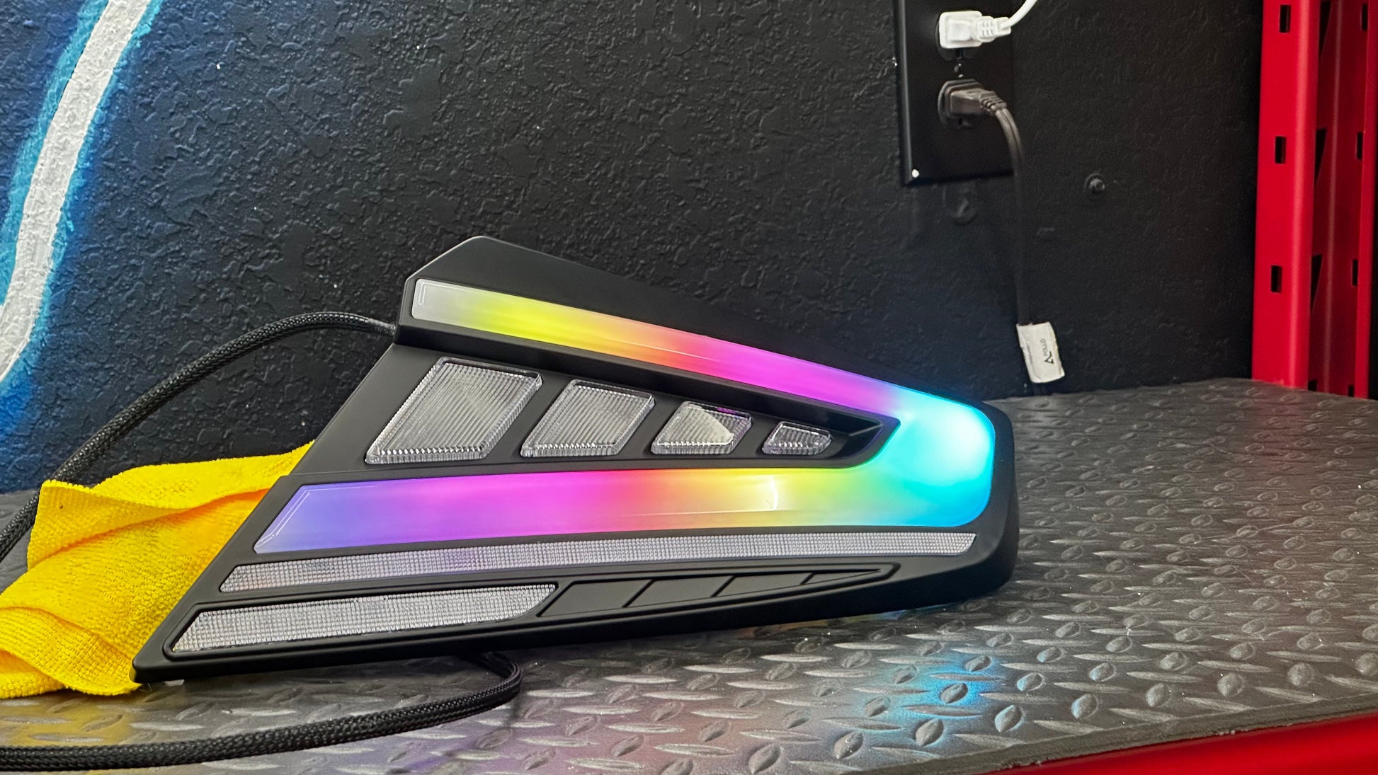 NTXGlow custom RGB LED tail lights installed on a 2022-2025 Subaru WRX, showcasing vibrant lighting design and sleek automotive style.