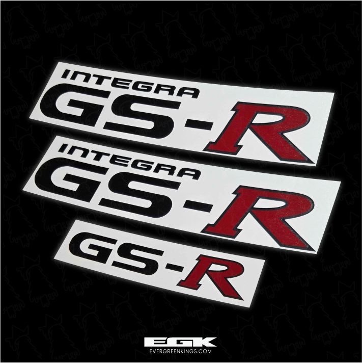 92-01 Integra GSR Decal Set | Black Outline | Custom