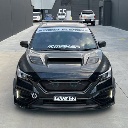 JDMuscle front bumper grille for 2022-2025 Subaru WRX, CS Style V1, paint matched and gloss black finish, car grille accessory