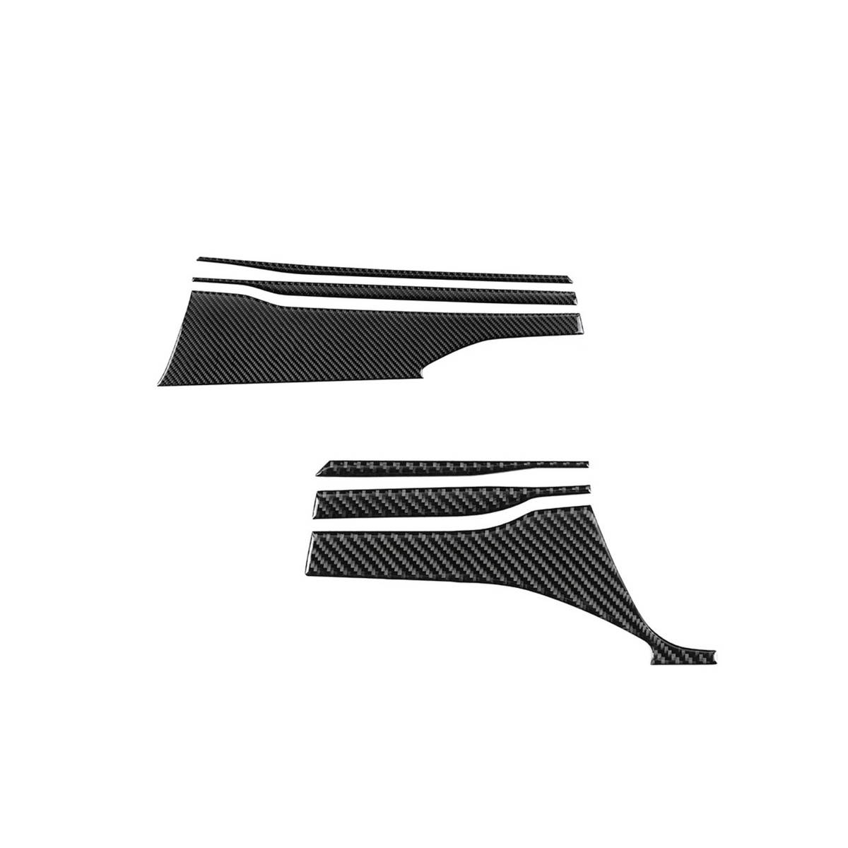 JDMuscle 2022-2025 Subaru WRX P&S Series carbon fiber dash trim covers, black and red carbon fiber, 6-piece kit.