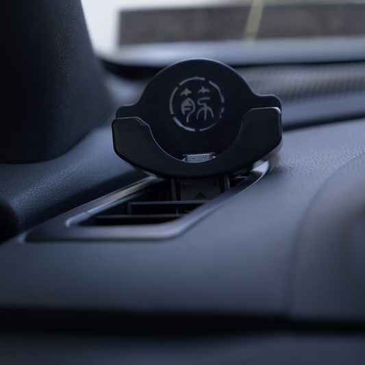 JDMuscle Subaru WRX Cobb AccessPORT AC vent mount installed in car interior, designed for 2022-2025 WRX models.
