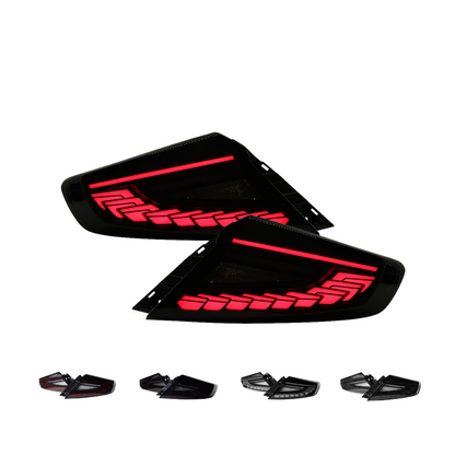 JDMuscle 22-25 Subaru WRX LED tail lights featuring Doragon design, showcasing sleek red and clear lens details.