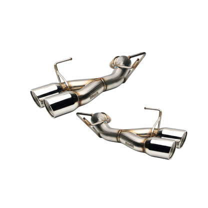 JDMuscle 22-25 WRX VB quad exit axle back exhaust system with muffler delete, showcasing the four exhaust tips.