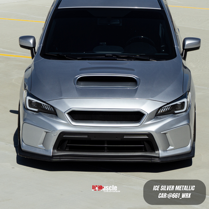 JDMuscle V2 front grille in gloss black for 2018-2021 Subaru WRX/STI, paint-matched and stylish grille for sporty look.