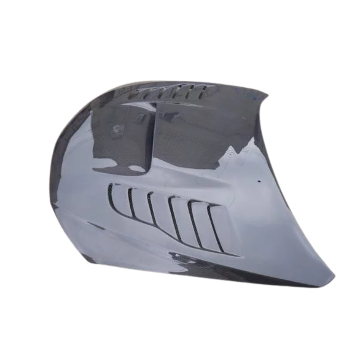 JDMuscle Tanso carbon fiber hood for 2008-2014 Subaru WRX/STI GVB/GRB models, showcasing lightweight, sleek design and carbon fiber finish.