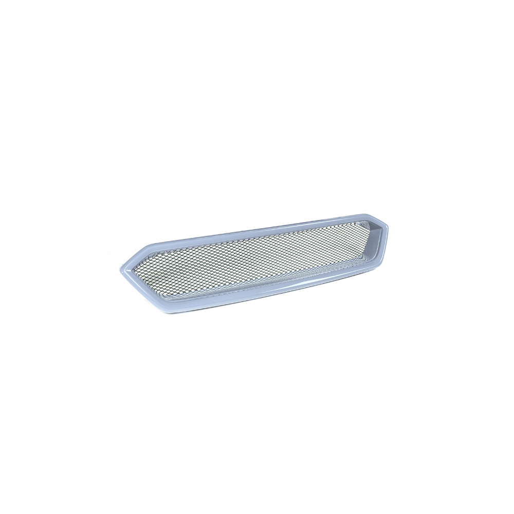 JDMuscle 18-21 WRX/STI CS Style V2 front bumper grille in paint-matched and gloss black finish, showing the grille design on a car.