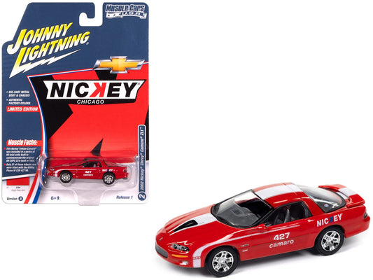 2002 Chevrolet Nickey Camaro ZL1 Bright Rally Red with White Stripes "Muscle Cars USA" Series 1/64 Diecast Model Car by Johnny Lightning