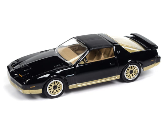 1986 Pontiac Firebird T/A Black with Champagne Gold Accents "Muscle Cars USA" Series 1/64 Diecast Model Car by Johnny Lightning