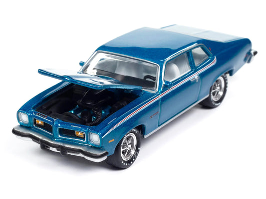 1974 Pontiac GTO Regatta Blue Metallic with White Interior "Muscle Cars USA" Series 1/64 Diecast Model Car by Johnny Lightning