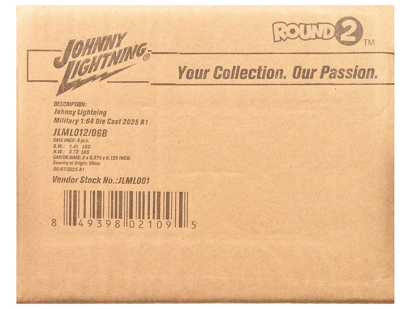 "Military" Set B of 6 pieces 2025 Release 1 Limited Edition Diecast Models by Johnny Lightning