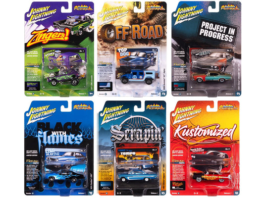 "Street Freaks" 2025 Release 1 Set B of 6 Cars 1/64 Diecast Model Cars by Johnny Lightning