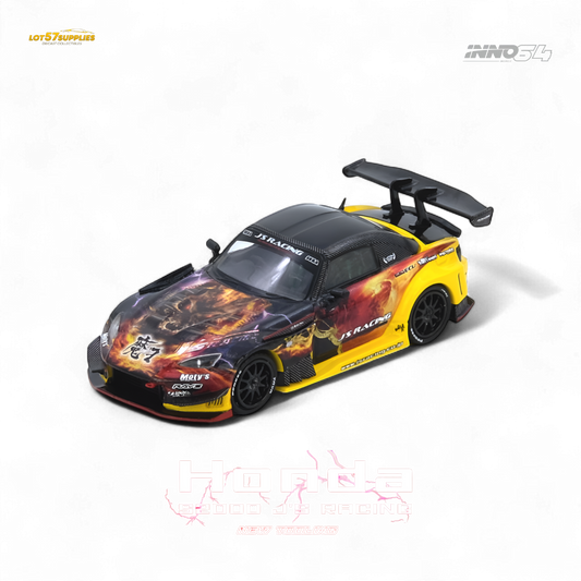 Pre-order INNO64 Honda S2000 J's Racing AP1 diecast model in 1:64 scale, featuring detailed exterior and racing design.