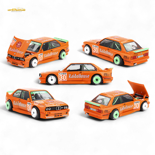 Mini GT x Kaido House BMW M3 E30 Orange 1:64 - Evergreen Kings